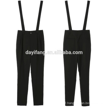 women trousers with braces newest design fashionable loose high-waist suspender trousters